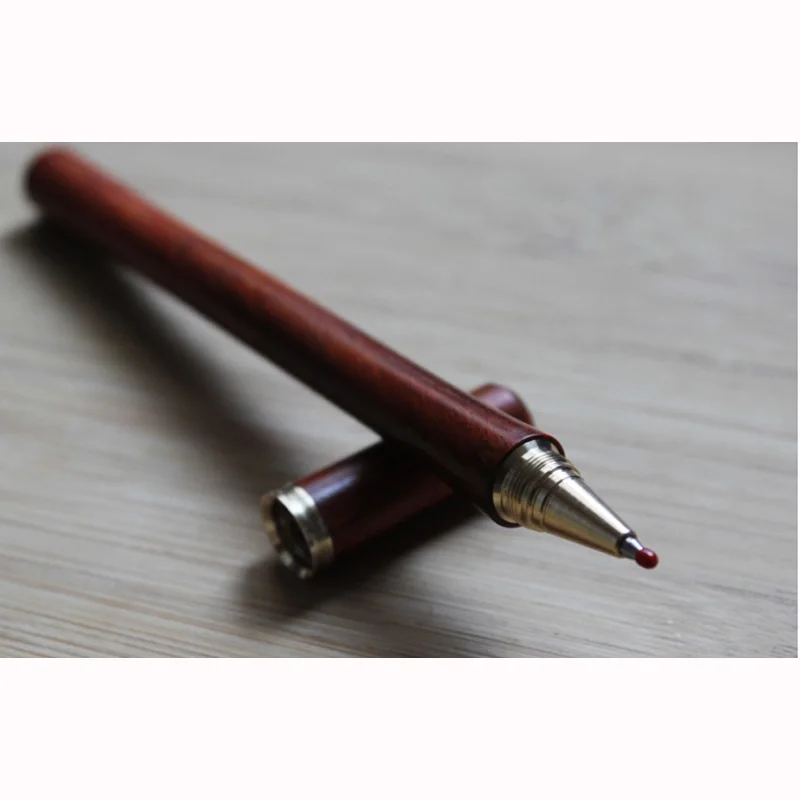 Китайская традиционная ручная работа редкая деревянная + медная авторучка