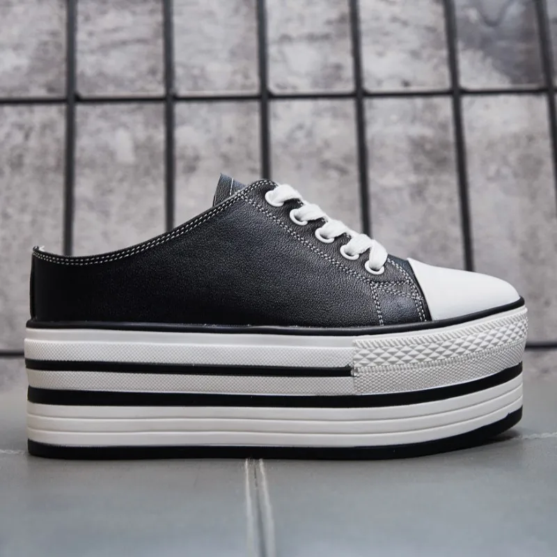 YD EVER 9 см Женская обувь из натуральной кожи на платформе Туфли танкетке очень