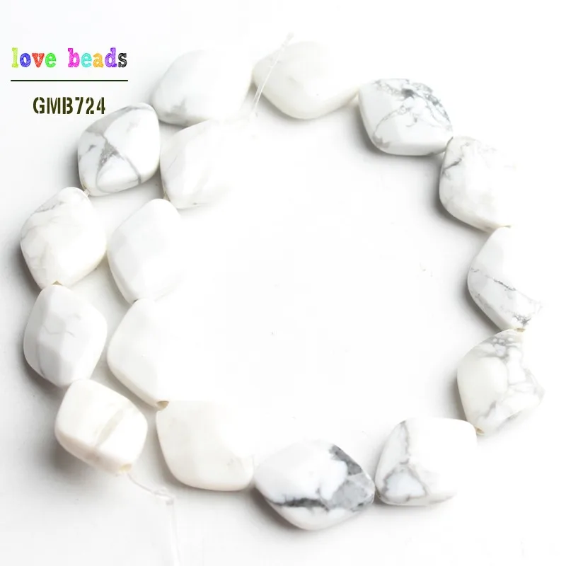 howlite 10x13 мм натуральный граненый камень ромб бусины для самостоятельного изготовления ювелирных изделий браслет 16 шт Бусины - Цвет: howlite