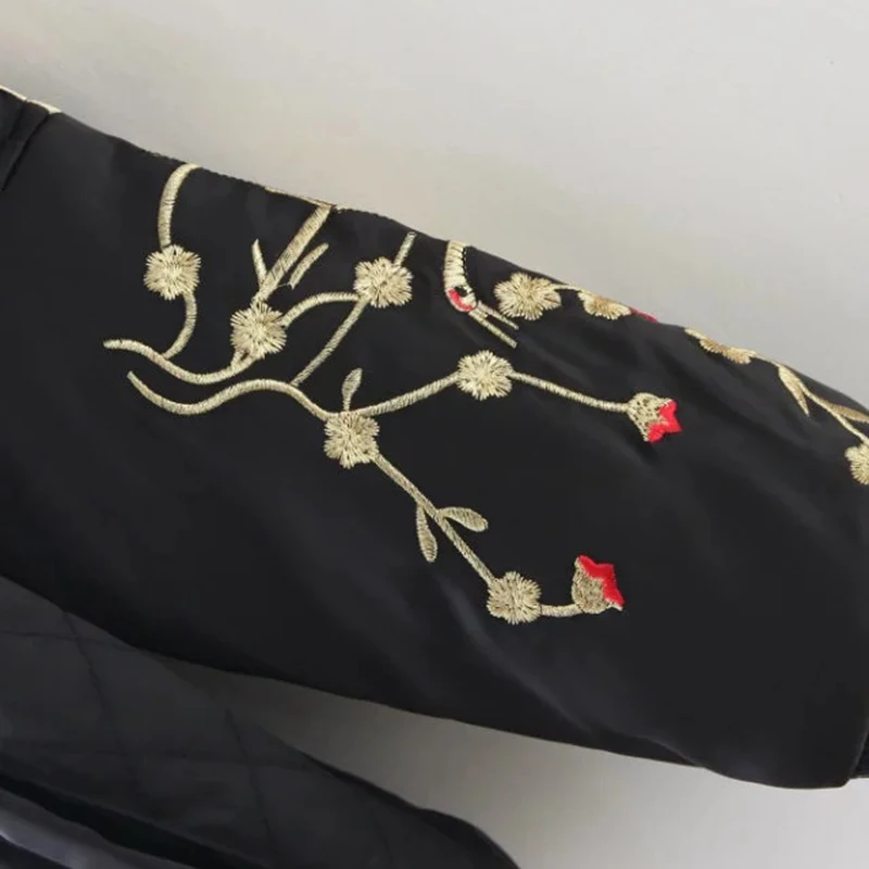 

Bella Philosophy 2018 women vintage phoenix embroidery coat long sleeve cotton padded jacket stand collar zipper coat outwear
