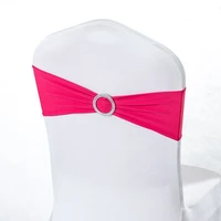 stretch lycra chair sash bows elastic spandex chair band ribbon with heart buckle for hotel wedding