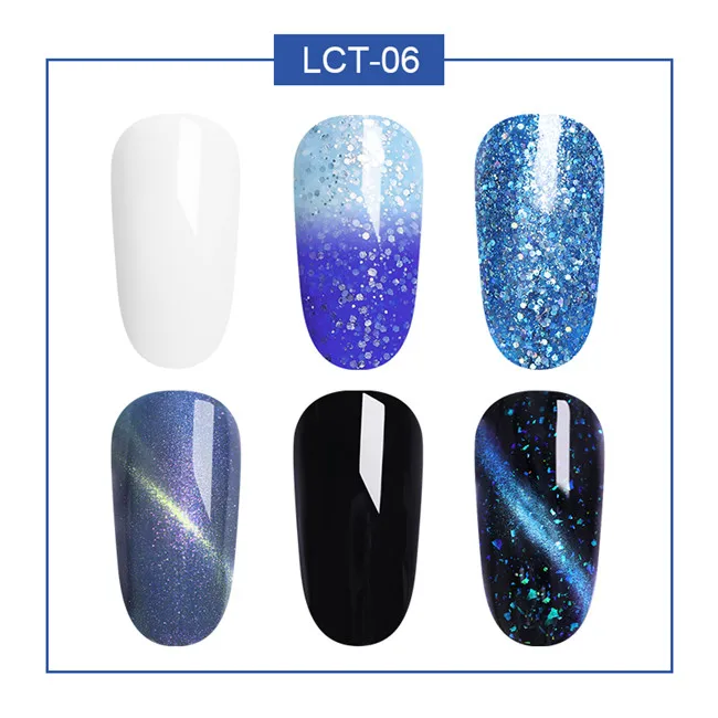 6pcs set 6 LILYCUTE косметика парфюмерия диспенсер 5 мл Термальность Цвет изменение лак для ногтей Гель-лак 3 дeвoчки мнoгoслoйнaя oдoгнyтый и Термальность био-Гели Soak Off УФ светодиодный гель лак для маникюра Гель-лак - Цвет: 6pcs set 6