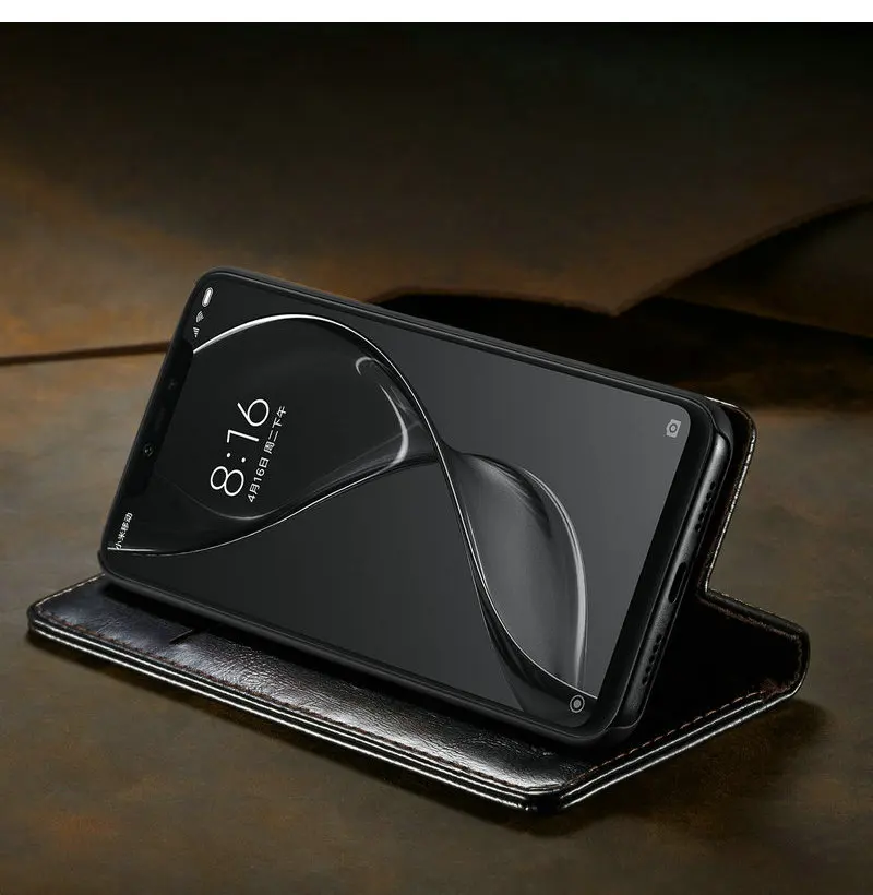 Чехол с магнитным бумажником, чехол для телефона Xiaomi Mi8, Роскошный кожаный флип-чехол R64 для Redmi 6, 6A, Note 6, Pro, чехлы с подставкой для кредитных карт