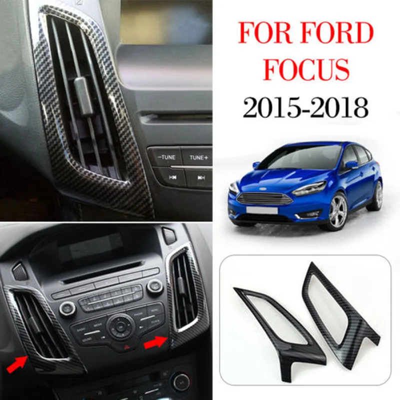 Новые Внутренние молдинги для Ford Focus- ABS углеродного волокна приборной панели кондиционер вентиляционные наклейки