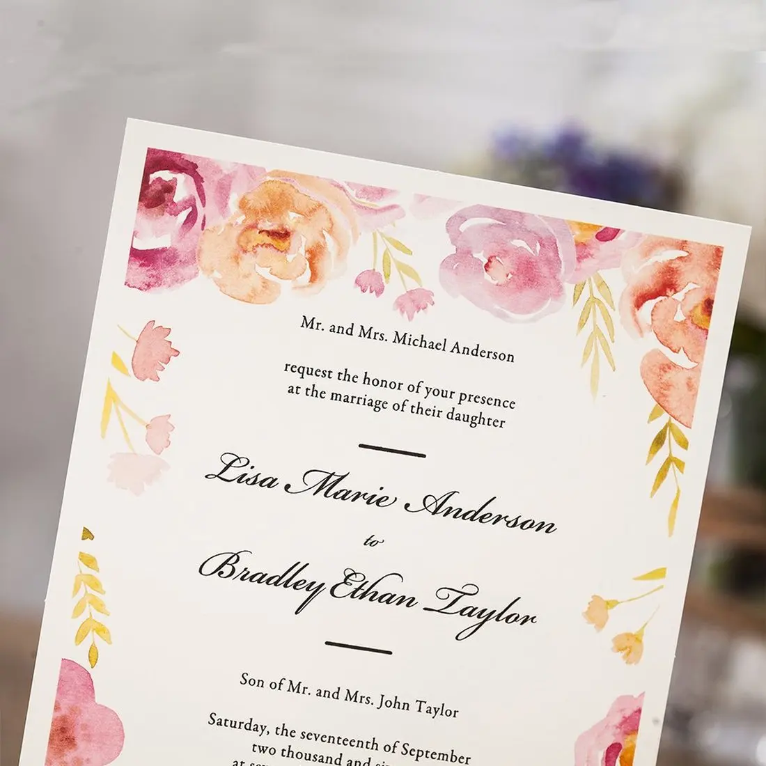 [Life as Flower] набор цветочных свадебных приглашений на день рождения с конвертом