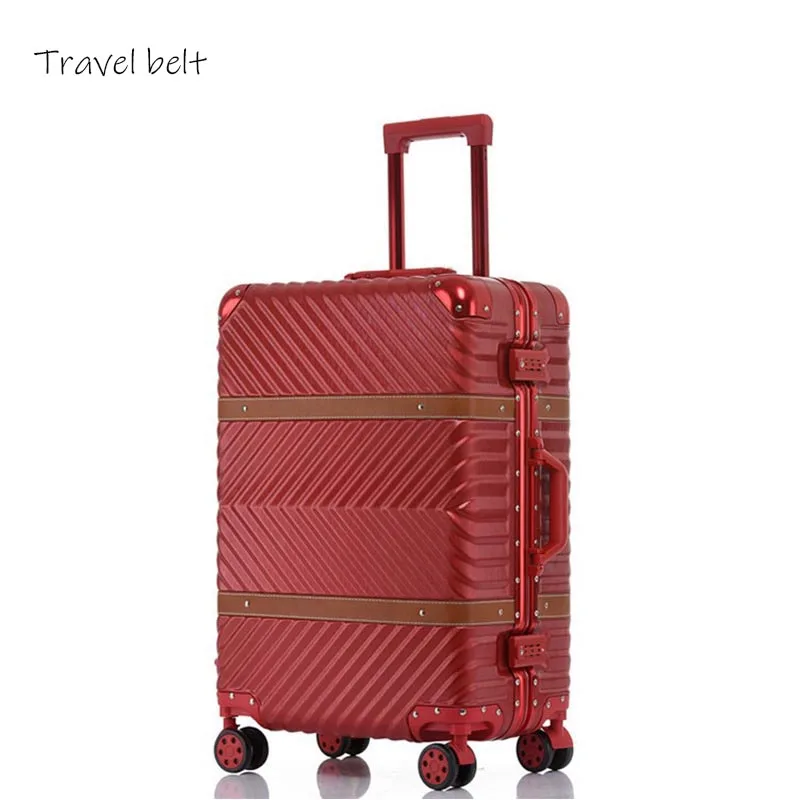 Travel Belt 100% aluminum frame 20/24/29 inch Rolling Luggage Spinner Fashion brand Suitcase Wheels Women men password Trolley | Багаж и