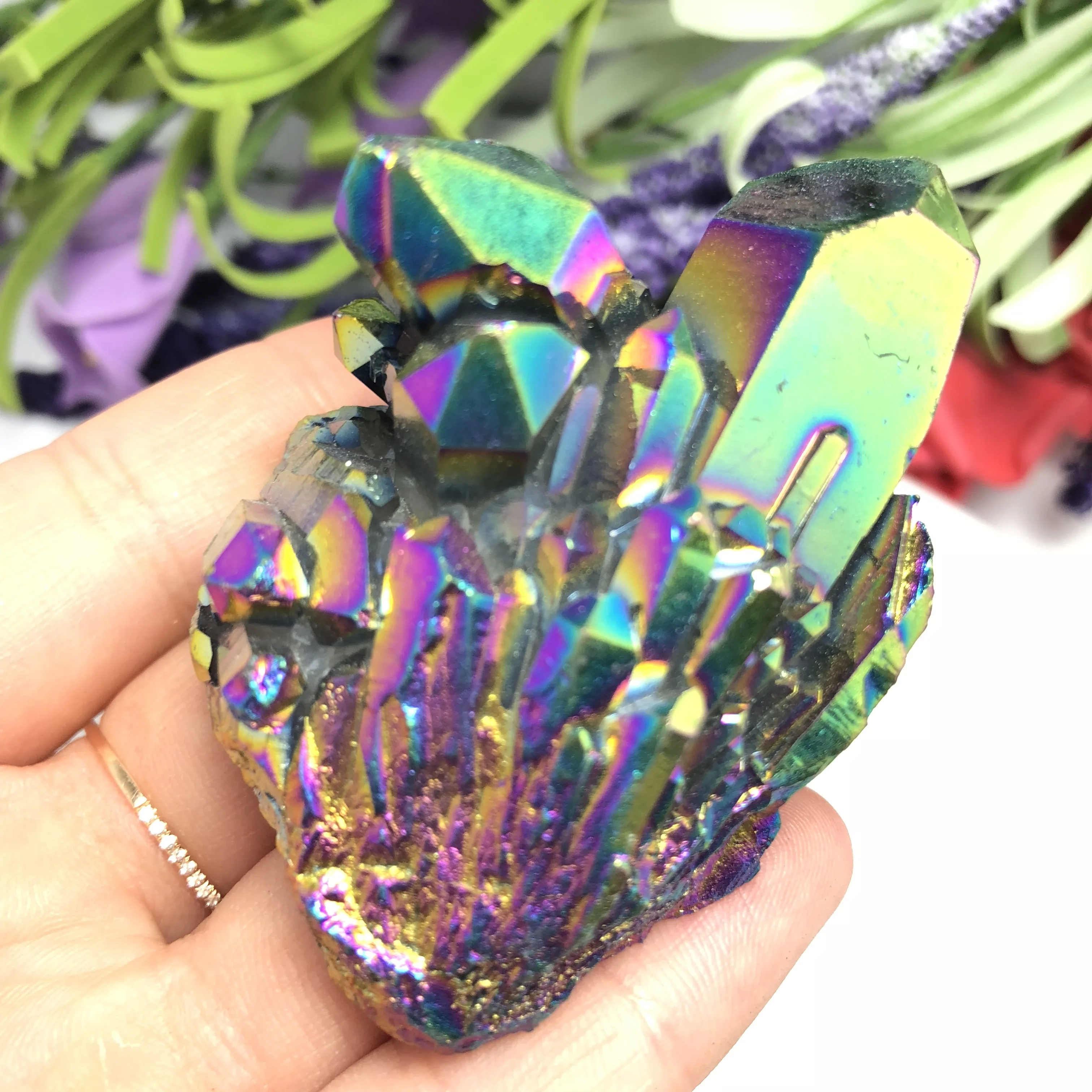 Аура кварцевый кристалл кластерный Ангел натуральный Druzy Geode образцы минералов