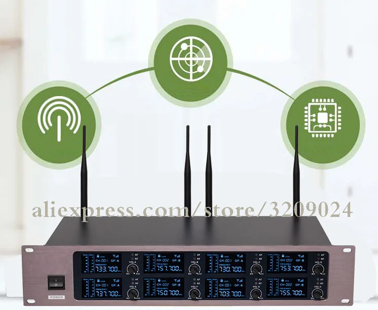 Профессиональная 8 Гарнитура микрофон UHF 8 каналов беспроводной микрофон система 8 каналов многоканальный