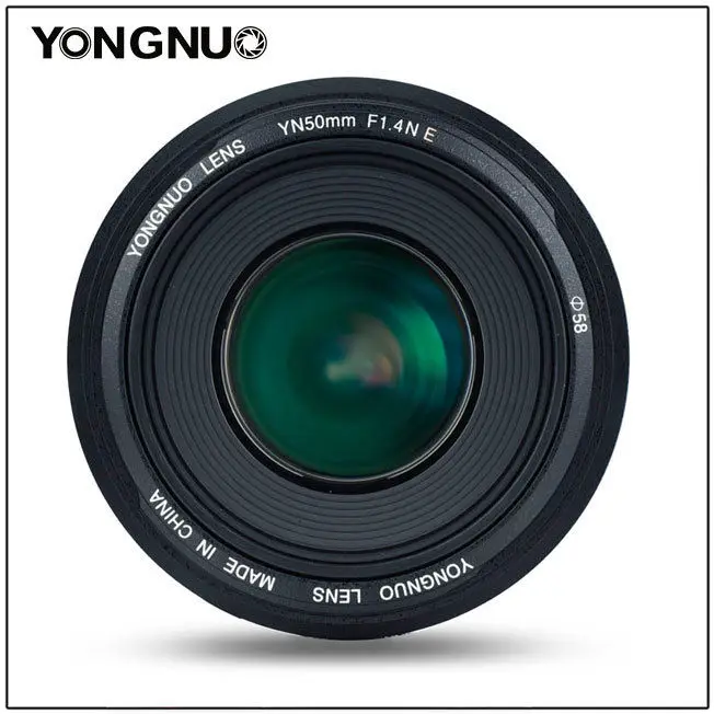 Светодиодная лампа для видеосъемки YONGNUO YN50MM F1.4N E Стандартный объектив с фиксированным фокусным расстоянием AF/MF объектив для Nikon D7500 D7200 D7100 D7000 D5600 D5500 D5300 D5200 D5100 D5000 D3400 и т. д