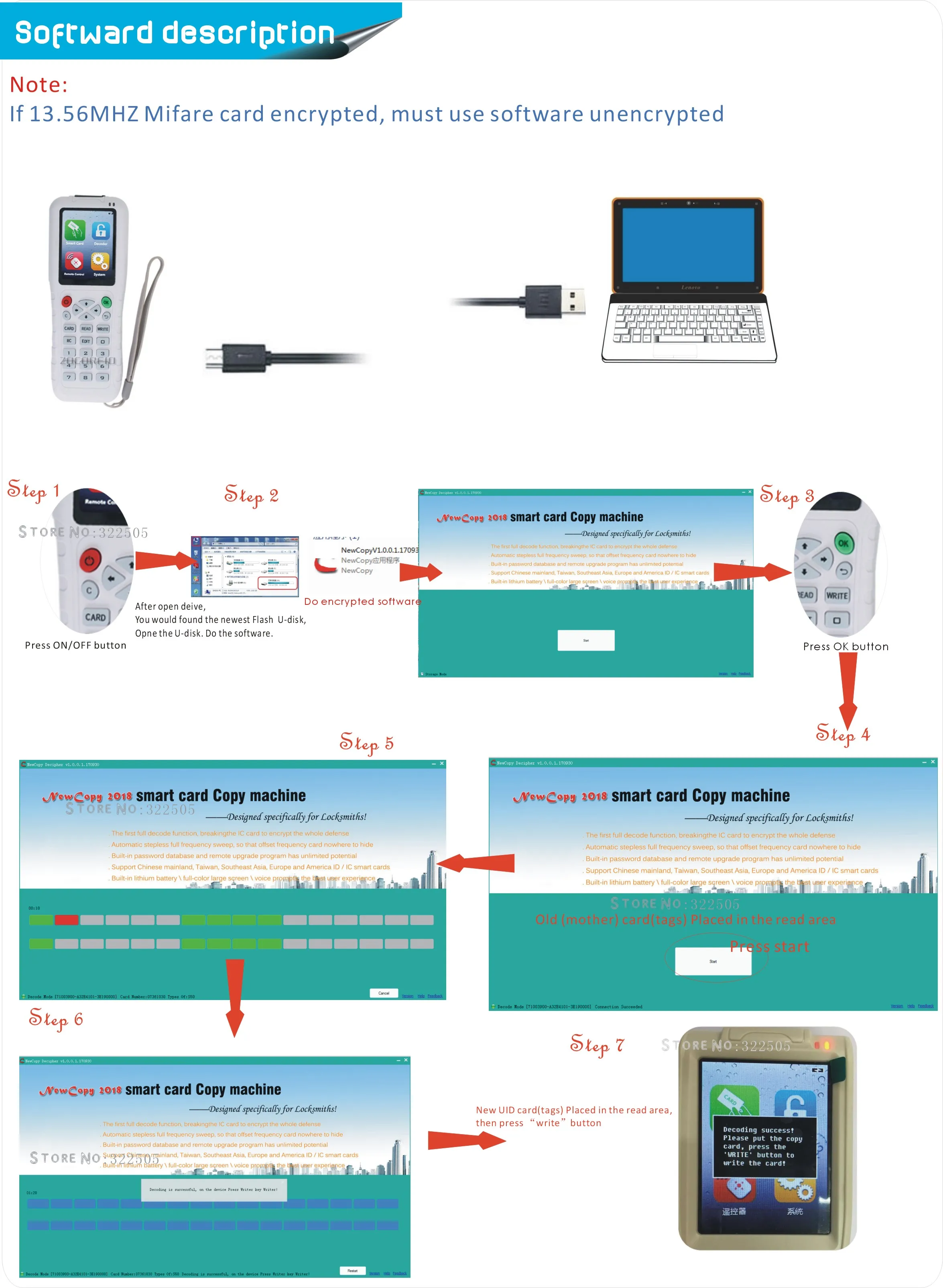 Ручной ZX-copy3 125 кГц/13,56 МГц RFID Дубликатор Копир Писатель программист считыватель