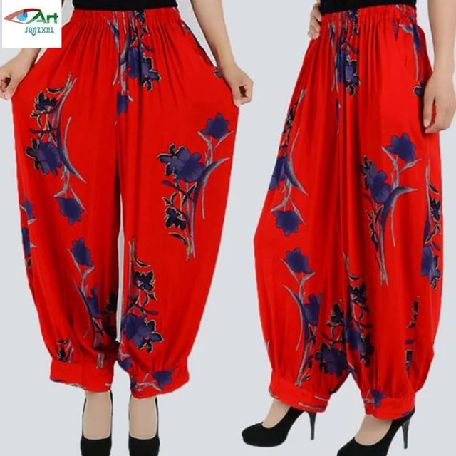 

trousers for women square dance lanterns pants Large size XL-5XL high waist loose mother loaded pants large size women's pants