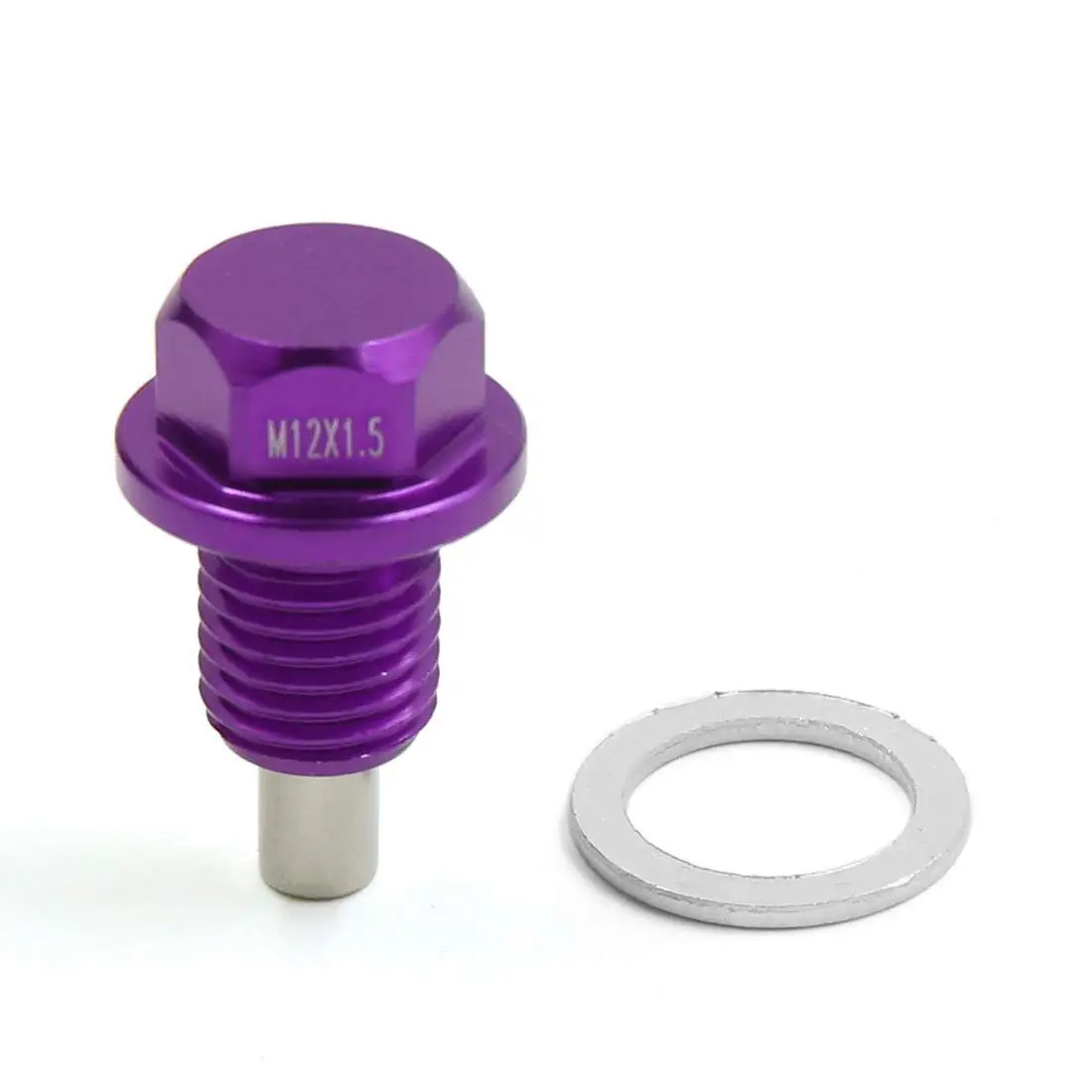 Uxcell M12 x 1 5 Фиолетовый Алюминиевый сплав магнитный двигатель масляный поддон