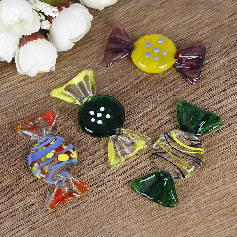 Винтажные муранские стеклянные сладости конфеты свадьба Рождество вечеринка дом яркие рождественские украшения самостоятельно кукольные аксессуары.