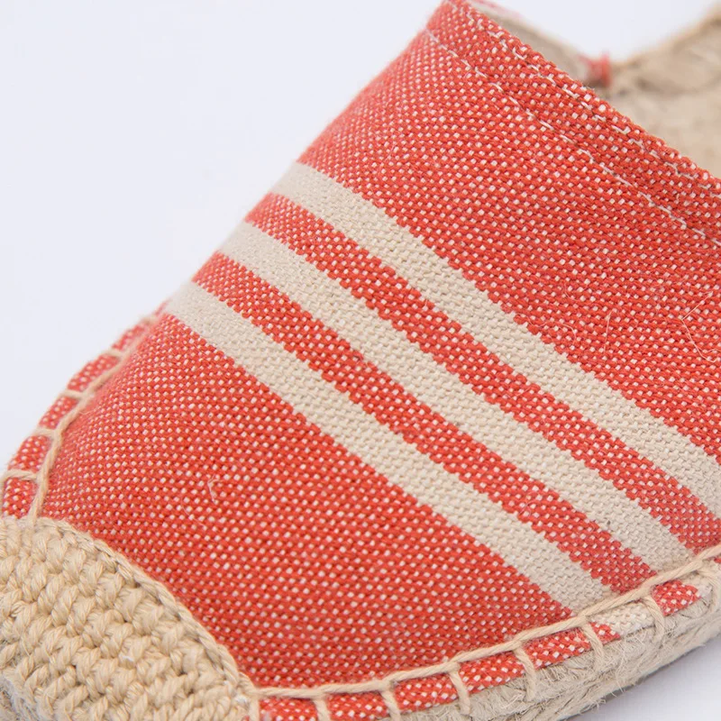 DZYM  Classic Canvas Espadrille Lino Women Flats Hemp Fashion Cross-tied Linen Loafers Stripe Fisherman Shoes Zapatos Mujer