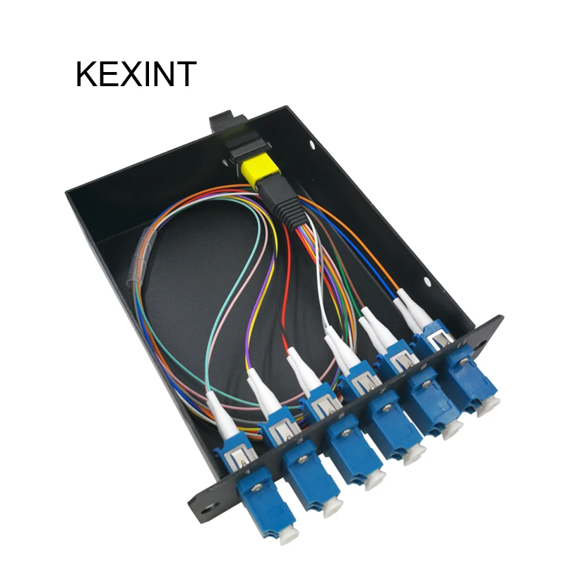Одномодовая коробка KEXINT Fiber MTP 12 MTP/MPO to Quad LC одномодовая кассета |