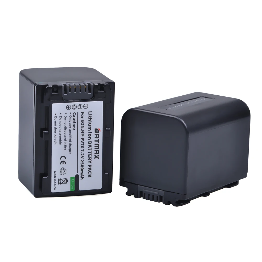 Batmax 2 Pcs NP-FV70 NP FV70 NPFV70 Camera Battery for Sony HDR-CX230 HDR-CX150E HDR-CX170 CX300 | Электроника