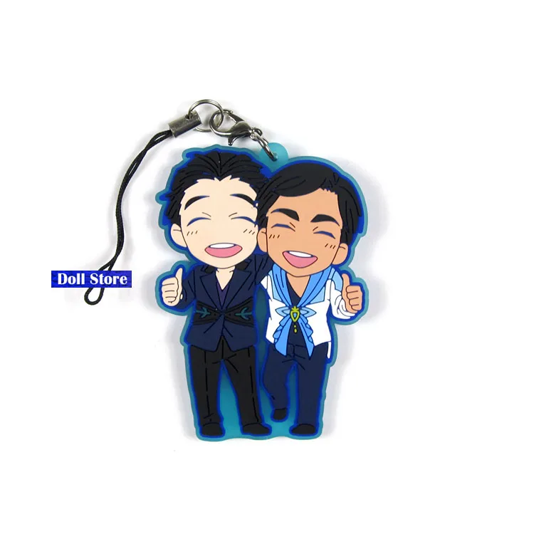 YURI ON ICE аниме брелок Никифоров кацуки Отабек юури плисецкий Резиновый Ремешок/мобильный телефон талисманы D250