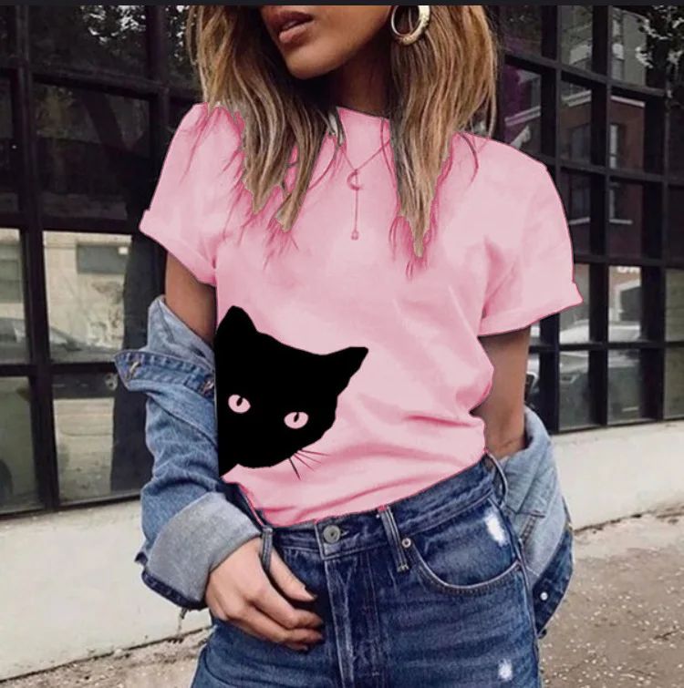 

ARMEDEO 2019 cat looking out side Print Women tshirt Cotton Casual Funny t shirt For Lady Girl Top Tee Hipster Tumblr Drop Ship