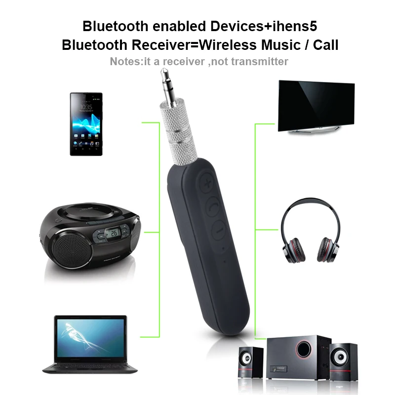 Универсальный Bluetooth автомобильный комплект, Мини bluetooth автомобильный адаптер, aux аудио приемник, 3,5 мм разъем с микрофоном для автомобильного динамика, наушников