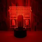 Французское здание Триумфальная 3D лампа светодиодный USB декоративный Ночник светильник для спальни подарки для друзей многоцветный Домашний Светильник ing