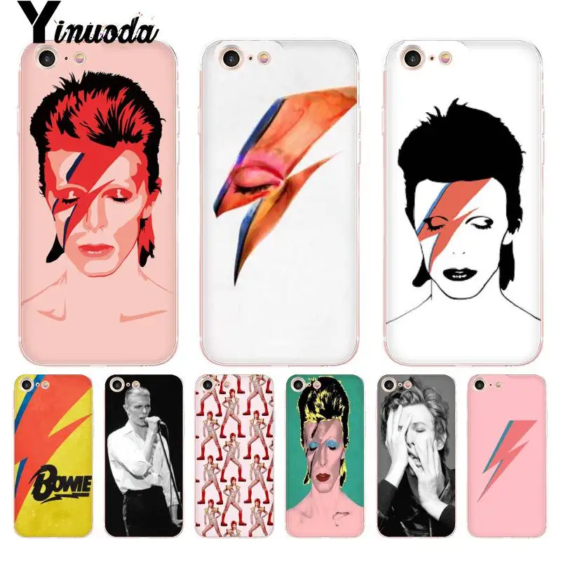 Чехол Yinuoda для iphone 7 6 X чехол Дэвид Боуи оболочка аксессуары телефона iPhone 8 6S Plus 5 5S SE