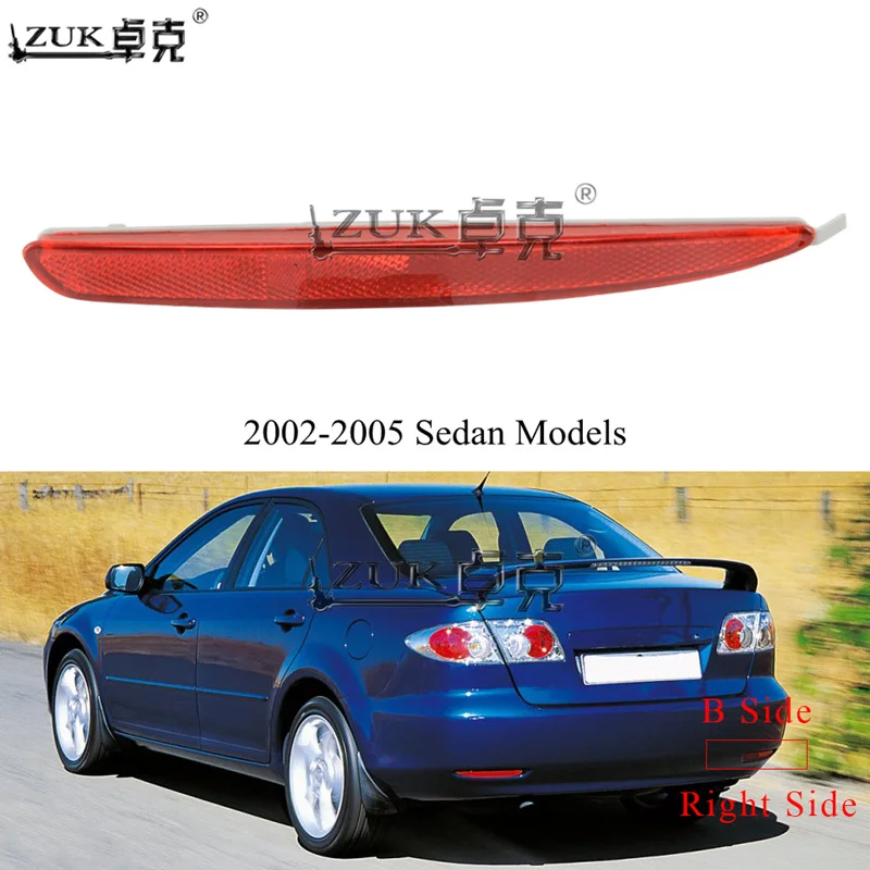 RH-Sedan(02-05) ZUK задний бампер туман светильник противотуманный фонарь отражатель для Mazda 6 M6 седан/Wagon 2002 2003 2004 2005 2006 2007 2008 2009 2010 2011 - Цвет: RH-Sedan(02-05)