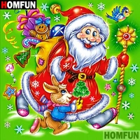 homfun 5d diy diamond painting full squareround drill santa claus 3d embroidery cross stitch gift home a08982