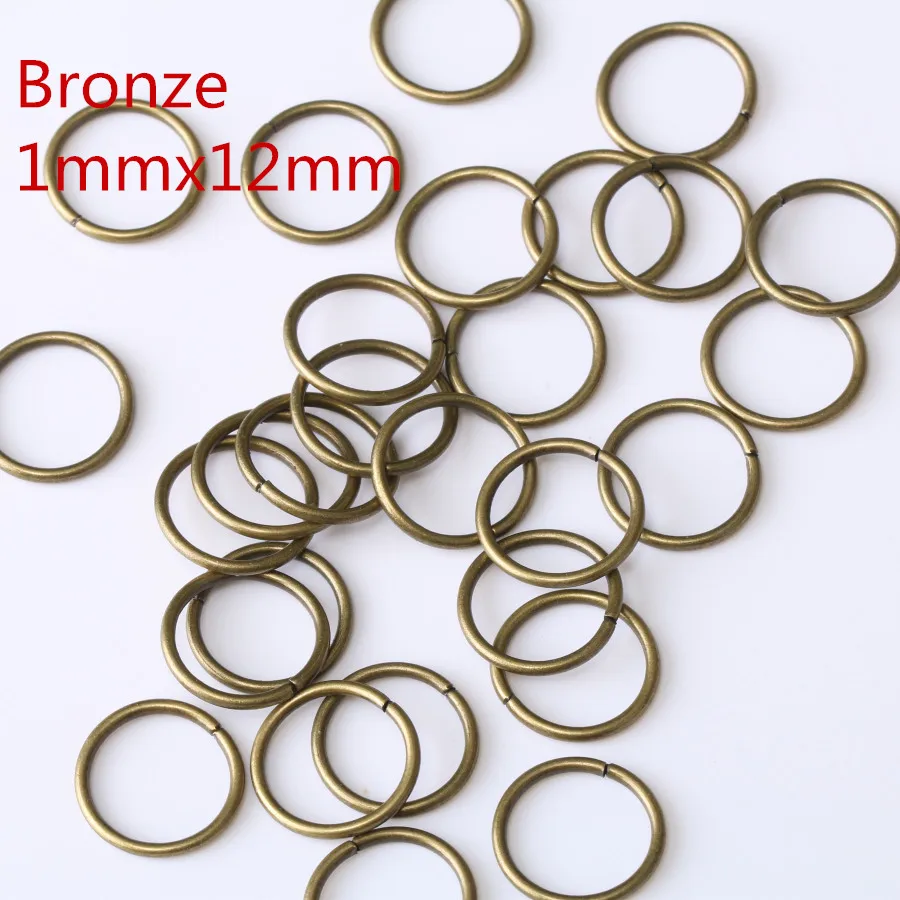 1mmx12mm Bronze 100 шт./лот, 10 мм/12 мм/14 мм/16 мм, большое железо, металл, открытая Одиночная Петля, скачкообразные разделенные кольца для соединителя, ювелирные цепочки, изготовление, сделай сам - Цвет: 1mmx12mm Bronze