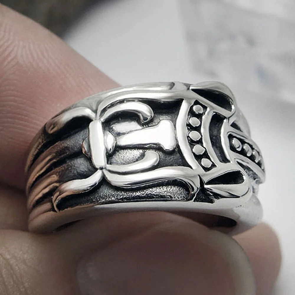 Timmilyar Vintage Antique Engraving Ring Men Titanium Steel Jewelry Accessories Gift For A Friend | Украшения и аксессуары