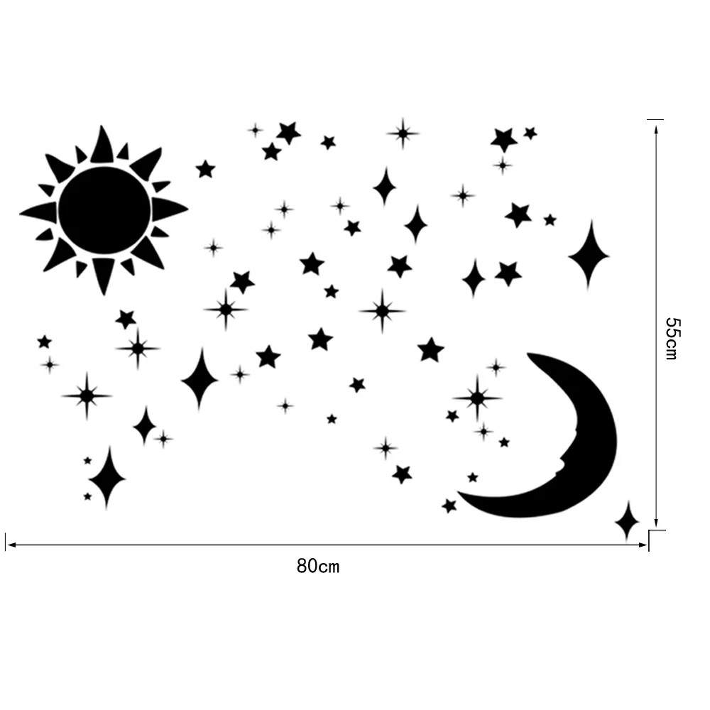 Sun Moon Stars DIY 3D environmental acrylic mirror wall sticker for home art decoration | Дом и сад