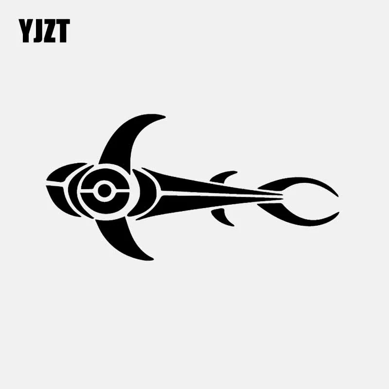 

YJZT 16,4 см * 8,2 см, Виниловая наклейка на окно автомобиля с китами, акулами, рыбами, рыбами, стикер для автомобиля, черный/серебристый цвет