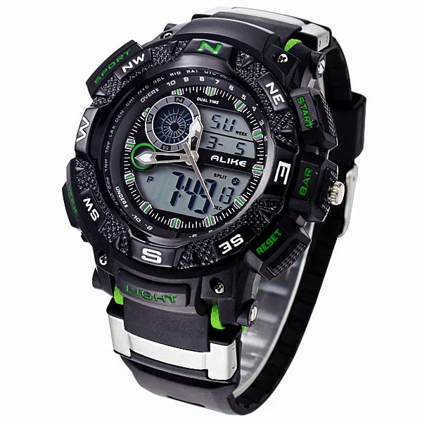 green Так Relogio Masculino Водонепроницаемый Спорт на открытом воздухе G Стиль шок часы Для мужчин кварцевых часов цифровые часы Военные светодиодный наручные часы - Цвет: green