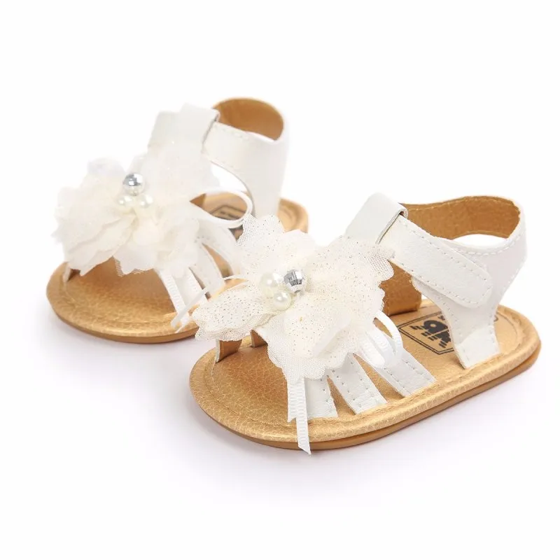 Новые летние fashiontoddlers для малышей нескользящая обувь с цветочным принтом детские сандалии; туфли; обувь из искусственной кожи;