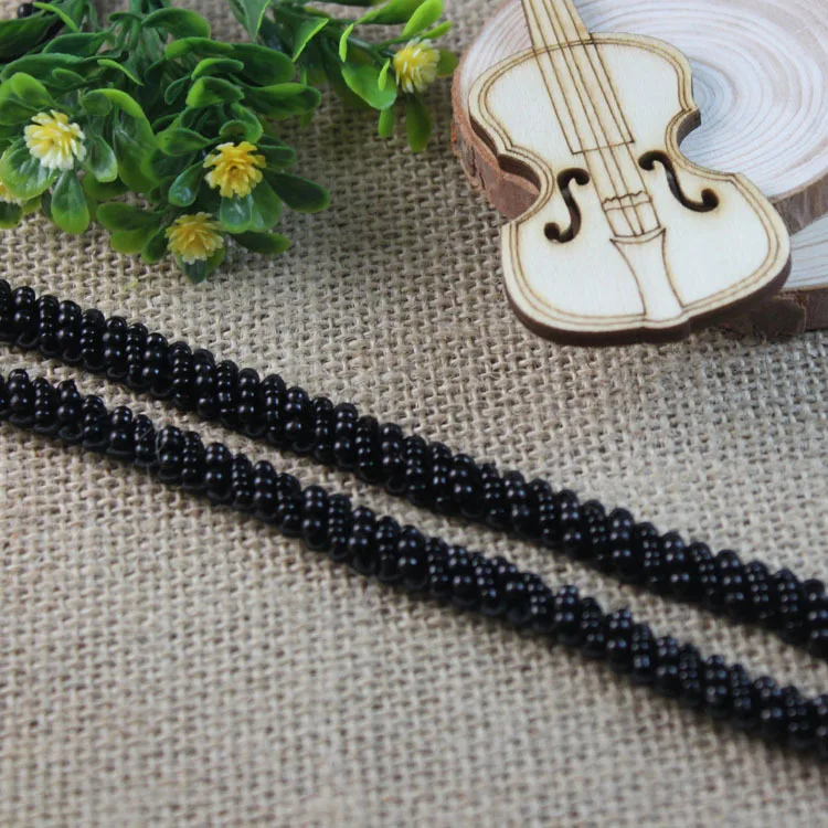 

Black Bead lace trim for wedding dress decoration ,Width 1 Cm ,sequin beading lace trim ,5 Yds a lot-YC