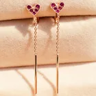 Женские серьги-клипсы JIOFREE, длинные серьги-клипсы с красной розой, без пирсинга, в этническом стиле, ювелирные изделия, 1 пара