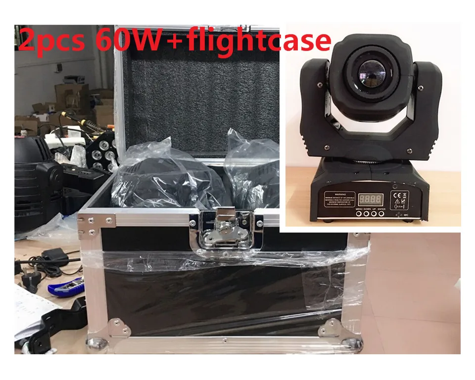 2 PZ 60 W + flightcase Светодиодный прожектор с движущейся головкой/USA Luminums LED DJ