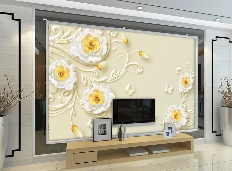 Обои 3D стереоскопические Европейские виниловые для стен короткие модные