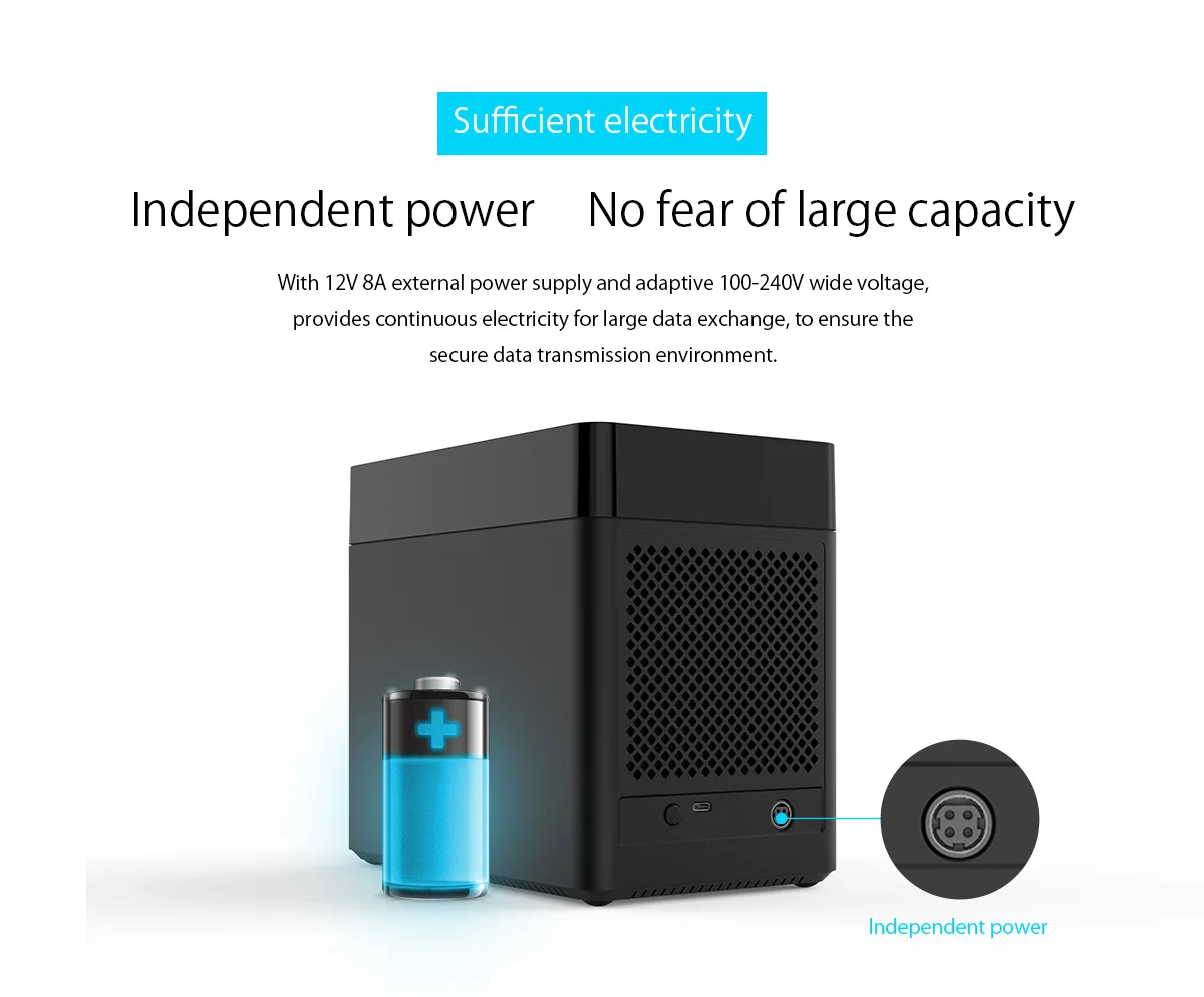 ORICO 5 отсек магнитного типа 3,5 дюймов type-C жесткий диск Корпус SATA3.0 3,5 в HDD Чехол Поддержка UASP 12V6. 5A мощность макс 50 ТБ