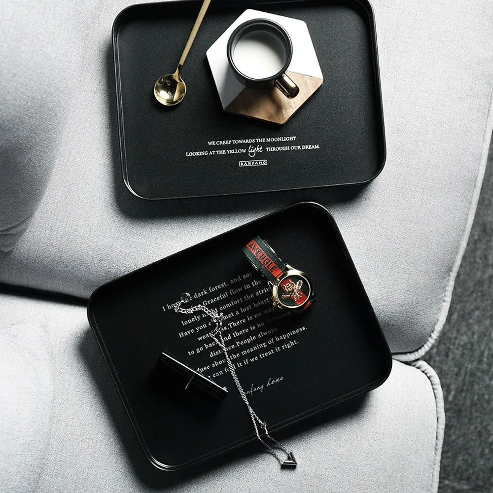 Скандинавские английские буквы Черная Металлическая Витрина для украшений