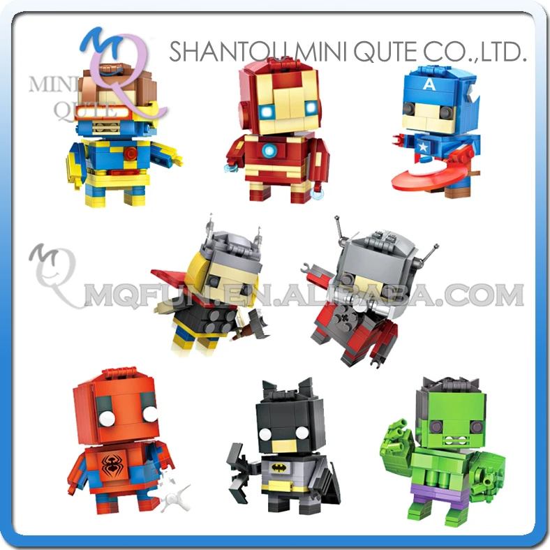 Мини Qute LOZ Marvel мстители Человек паук Бэтмен Капитан Америка Тор diamond Пластиковые