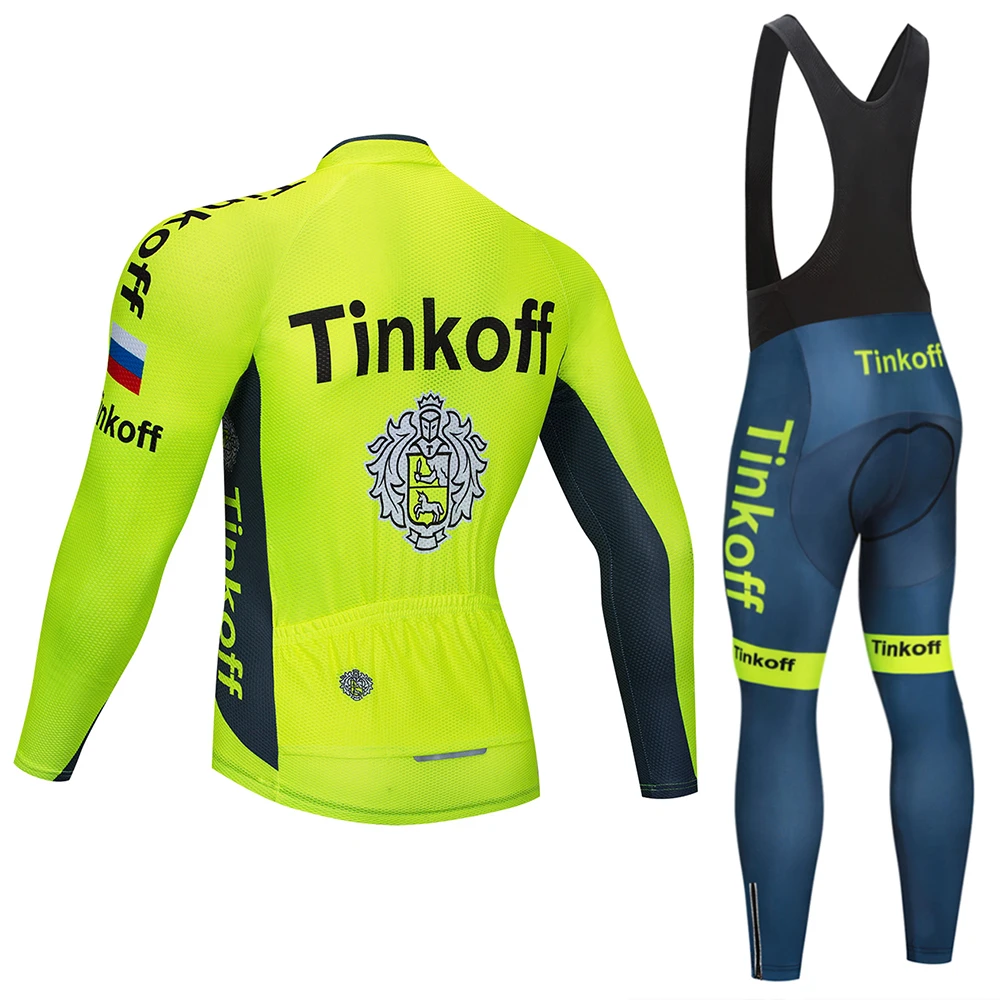 tinkoff Pro Team Велоспорт Джерси быстросохнущие с длинным рукавом Майки и велошорты наборы велосипедная одежда 7 видов цветов