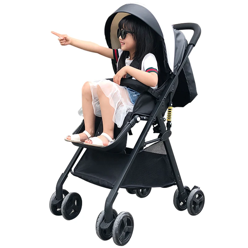 4.5KG ultra-light Baby stroller can sit and lying portable high landscape baby umbrella carts slip parm One-handed folding | Мать и
