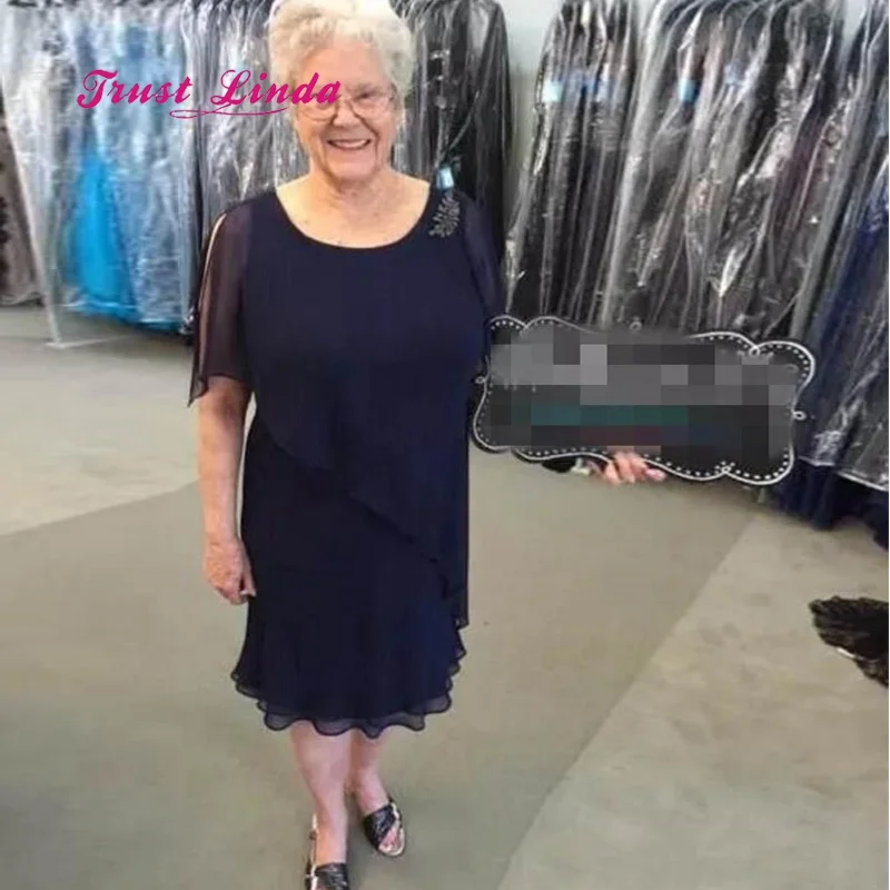 Шифоновое элегантное платье для матери невесты вечерние платья до колена с