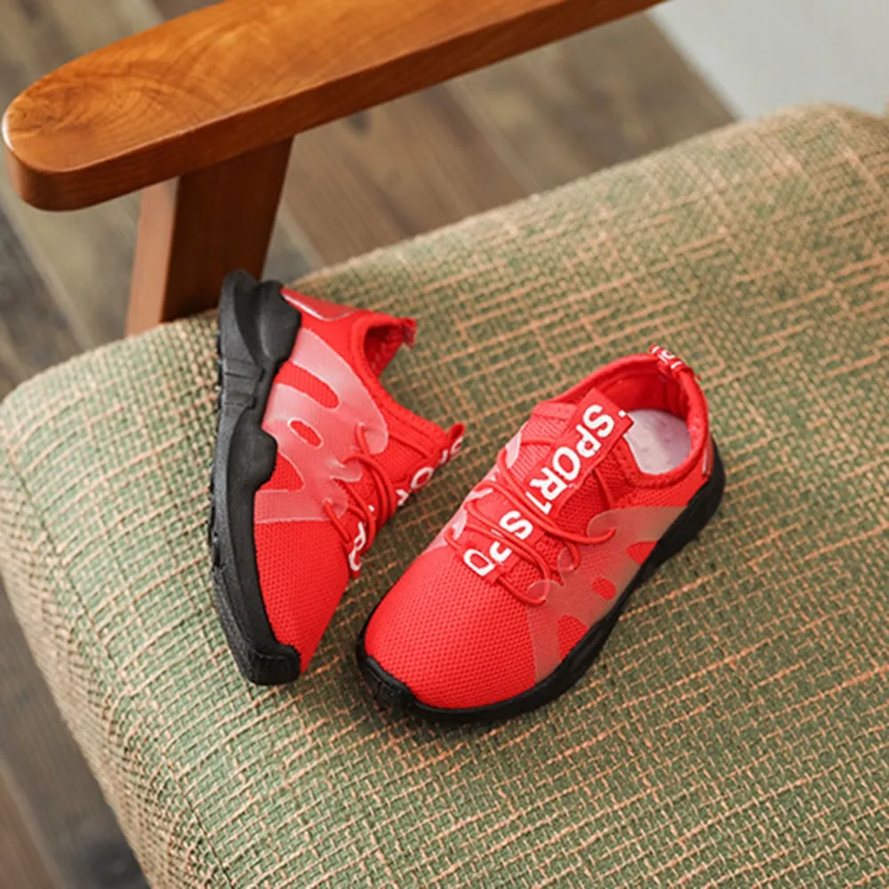 2018 крутые детские кроссовки для девочек и мальчиков Легкая дышащая повседневная