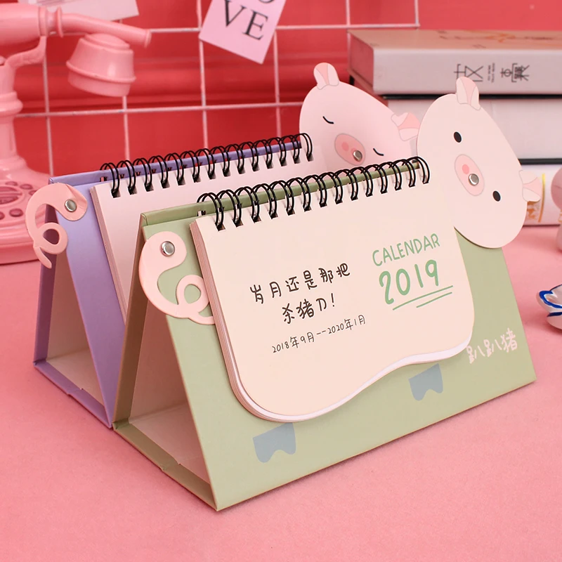 2019 год Новый поросенок DIY мультфильм мини настольная бумага календарь ежедневный