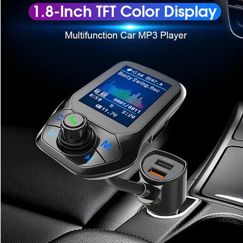 FM трансмиттер автомобильный с цветным TFT дисплеем 1 8 дюйма поддержкой USB флеш