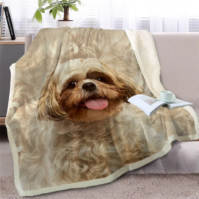 BlessLiving English Cocker Spaniel Sherpa Bed Blanket 3D Animal Dog Throw Blanket Soft Plush Bedspreads Bedding 150x200 Dropship 2