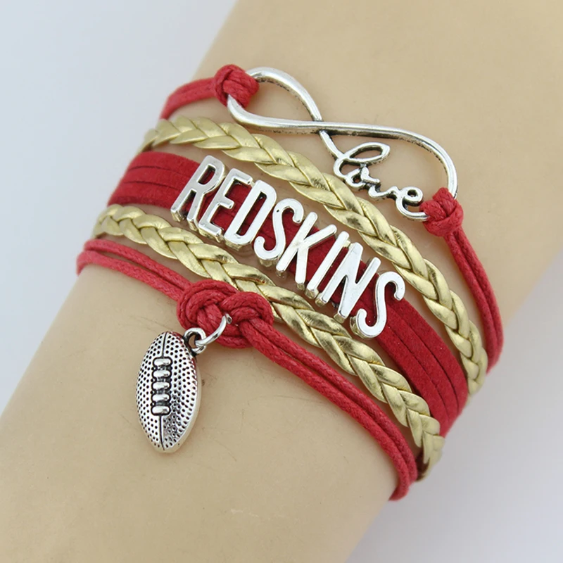 Браслеты Infinity Love Redskins Кожаные плетеные браслеты ручной работы для женщин и