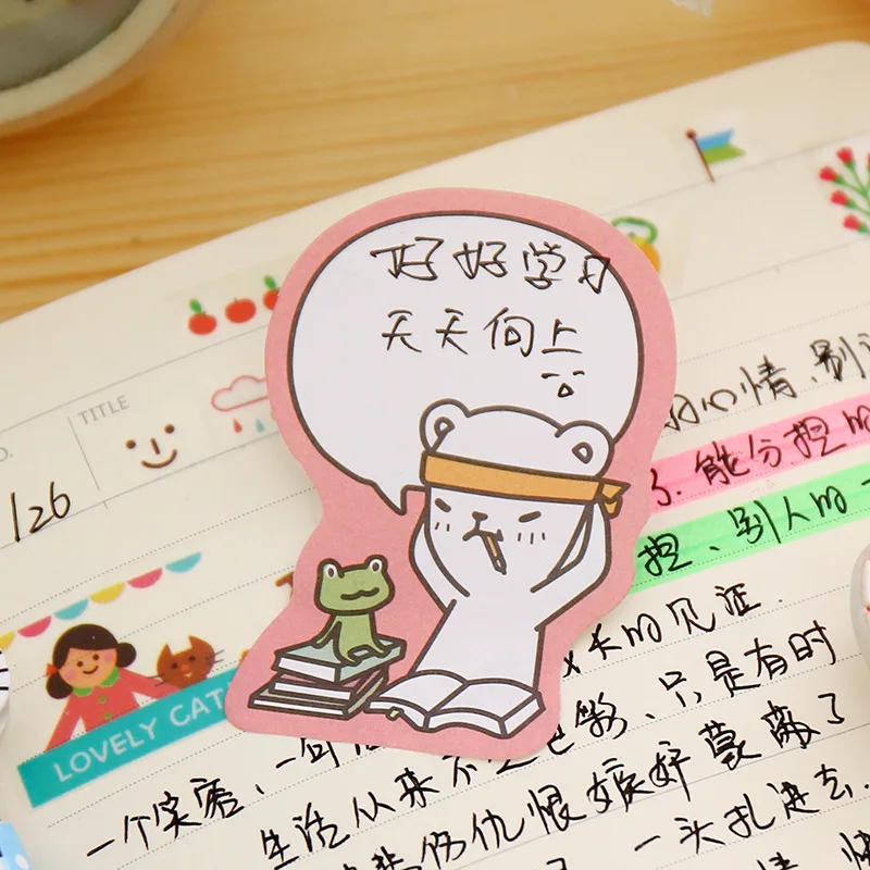 

4 Pcs Cute Cartoon Animals Memo Pad Sticky Notes Memo Notebook Stationery Papelaria Escolar School Supplies