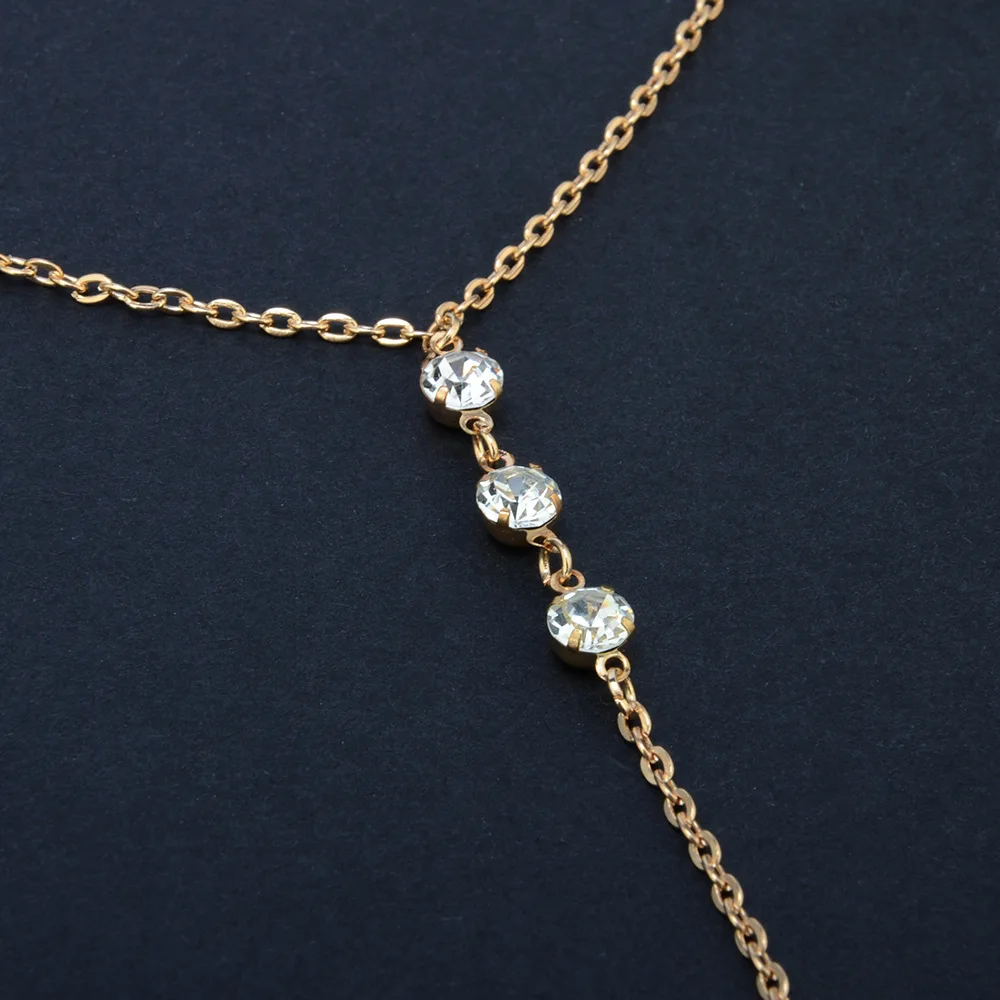 

Free Shipping Back Drop Chain Necklaces For Women Elegant Long Crystal Wedding Accessories Backless Chain Beach Jewelry